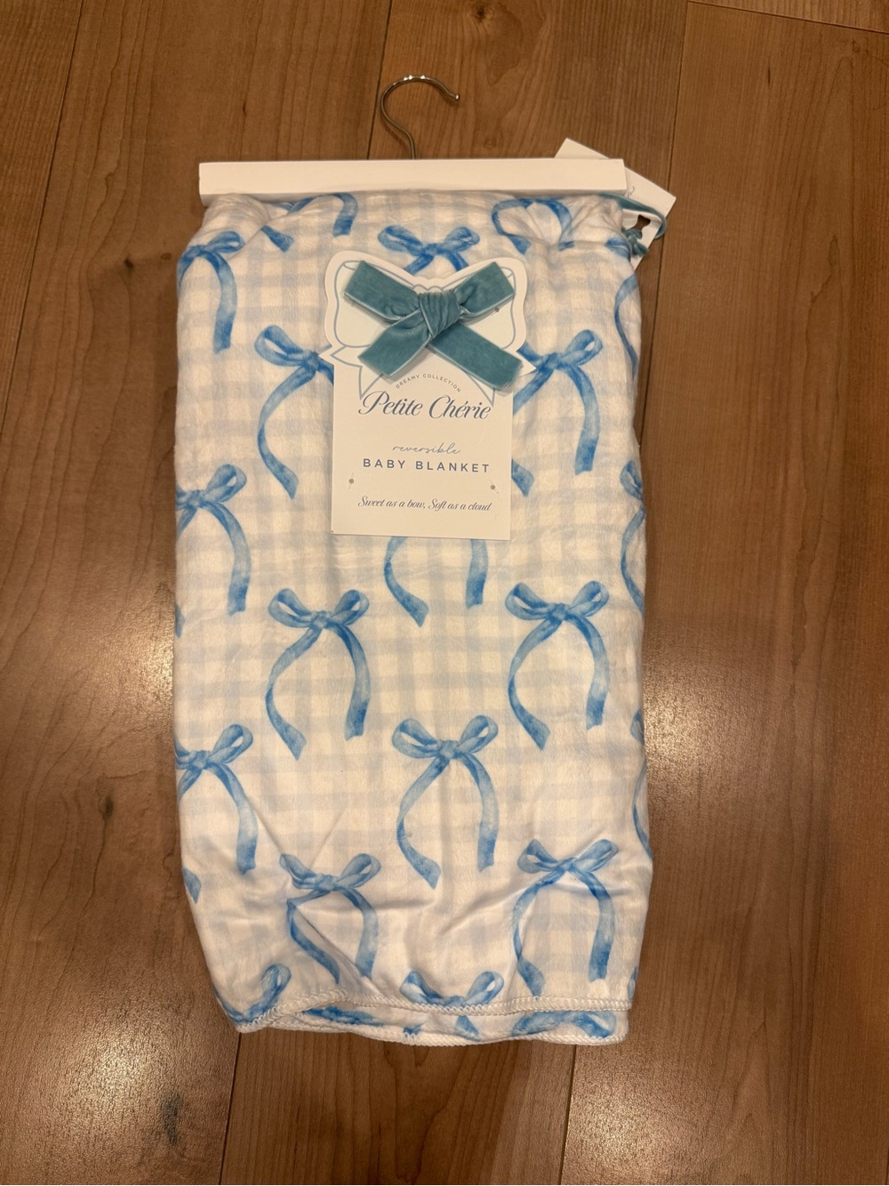 Blue Bow Baby Blanket